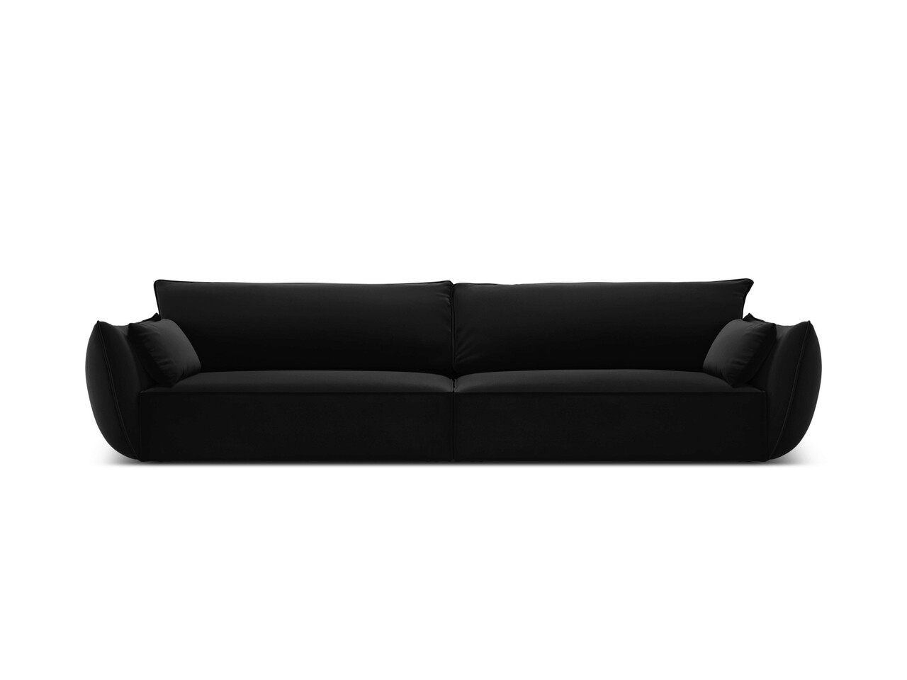 Canapea 4 locuri, Kaelle, Micadoni Home, BL, 248x110x85 cm, catifea, negru Canapele